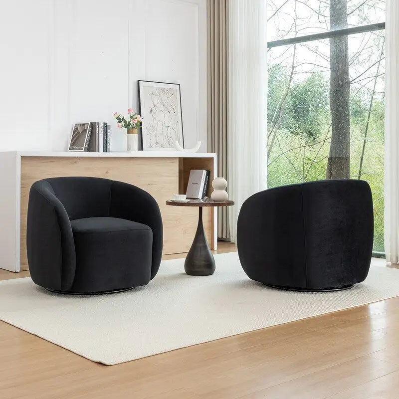 Fauteuil d'appoint pivotant à 360 degrés en velours SEYNAR Modern Glam (lot de 2)