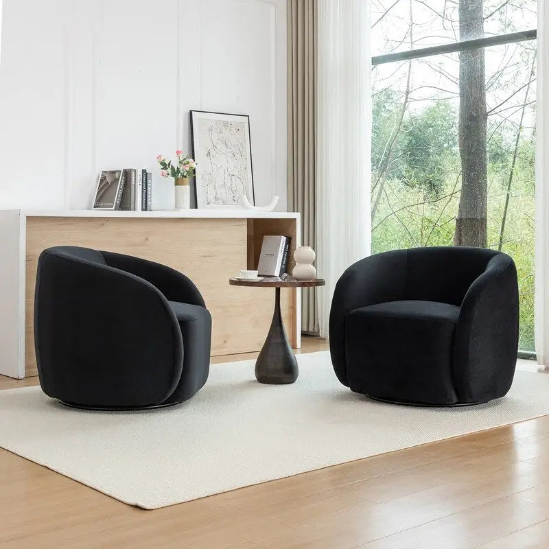 Fauteuil d'appoint pivotant à 360 degrés en velours SEYNAR Modern Glam (lot de 2)