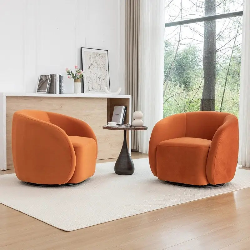 Fauteuil d'appoint pivotant à 360 degrés en velours SEYNAR Modern Glam (lot de 2)