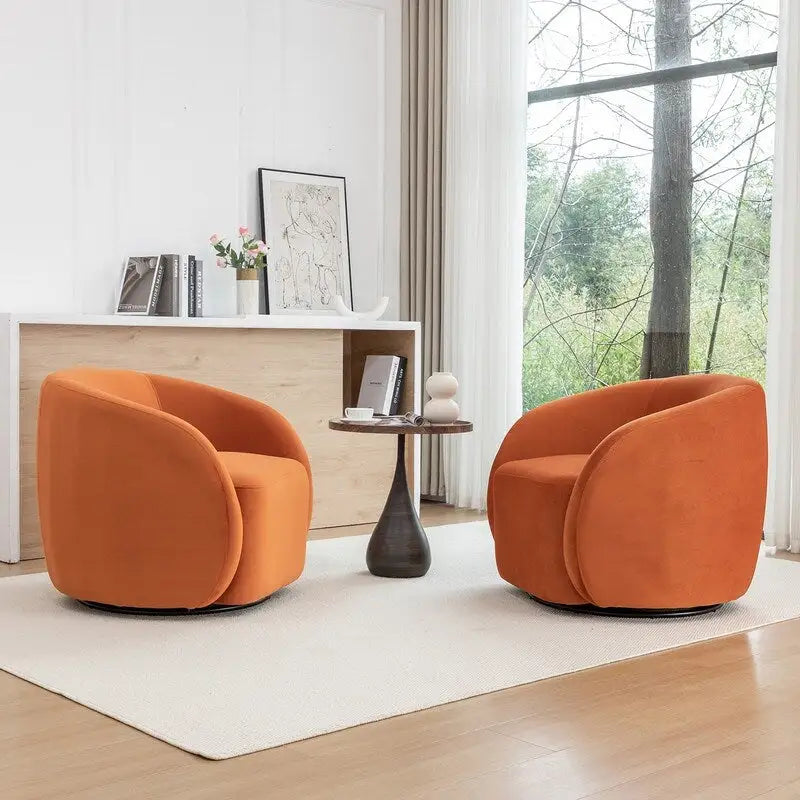 Fauteuil d'appoint pivotant à 360 degrés en velours SEYNAR Modern Glam (lot de 2)