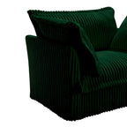 156.6 Canapé d'angle 4 places en velours côtelé en forme de U avec housse amovible, assise profonde et passepoil français