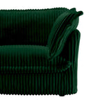 156.6 Canapé d'angle 4 places en velours côtelé en forme de U avec housse amovible, assise profonde et passepoil français