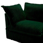 156.6 Canapé d'angle 4 places en velours côtelé en forme de U avec housse amovible, assise profonde et passepoil français
