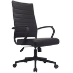 Chaise de bureau moderne haute avec dossier haut, en similicuir PU, pivotante, inclinable, réglable, avec coussin, modèle de designer, pour dirigeant