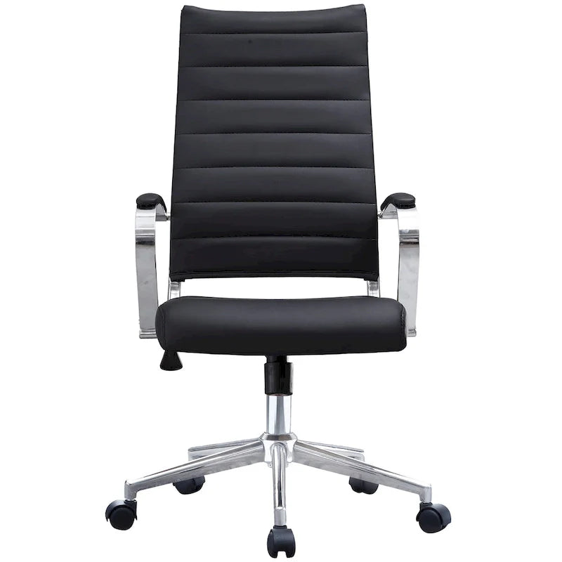 Chaise de bureau moderne haute avec dossier haut, en similicuir PU, pivotante, inclinable, réglable, avec coussin, modèle de designer, pour dirigeant