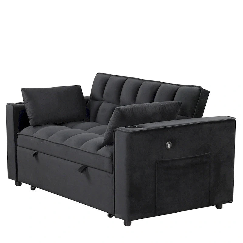 Canapé-lit multifonctionnel Roomfitters 58 4-en-1 avec porte-gobelet et port USB pour salon ou appartements