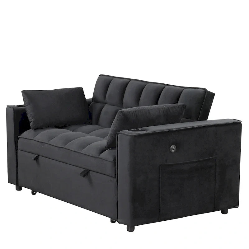 Canapé-lit multifonctionnel Roomfitters 58 4-en-1 avec porte-gobelet et port USB pour salon ou appartements