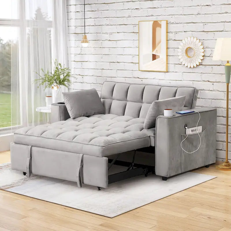 Canapé-lit multifonctionnel Roomfitters 58 4-en-1 avec porte-gobelet et port USB pour salon ou appartements