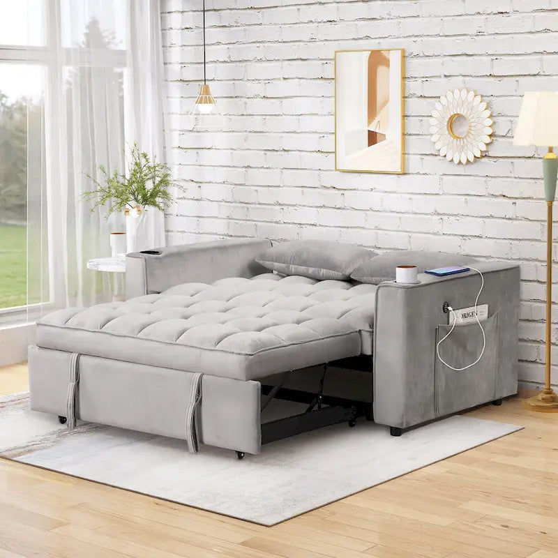 Canapé-lit multifonctionnel Roomfitters 58 4-en-1 avec porte-gobelet et port USB pour salon ou appartements
