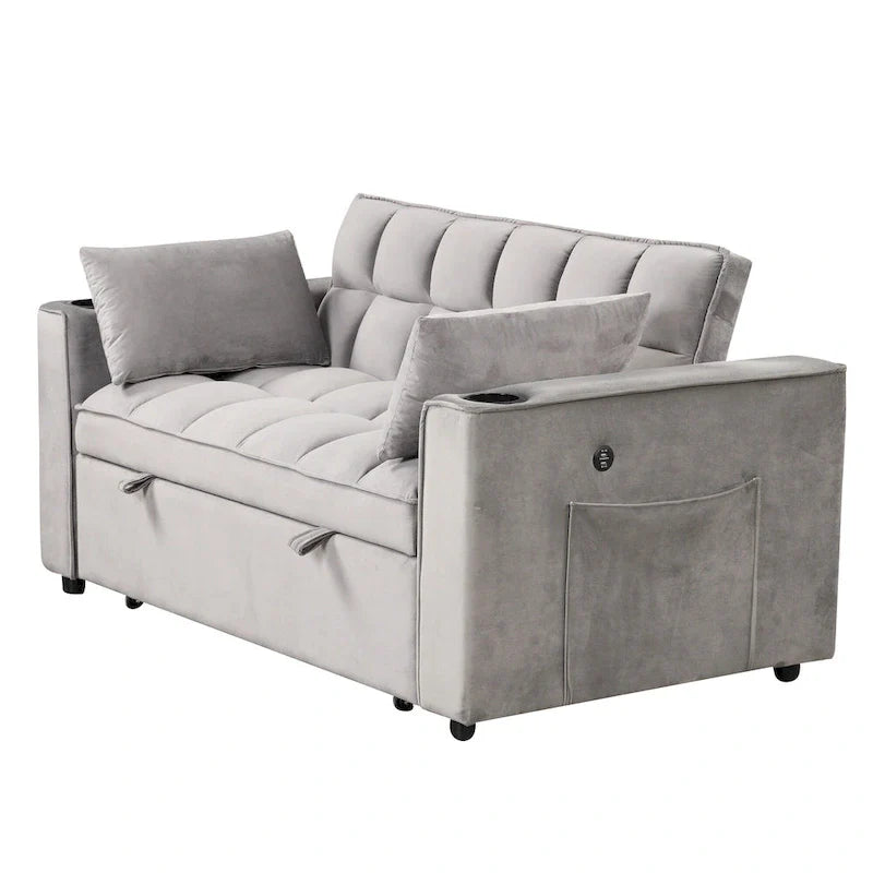 Canapé-lit multifonctionnel Roomfitters 58 4-en-1 avec porte-gobelet et port USB pour salon ou appartements