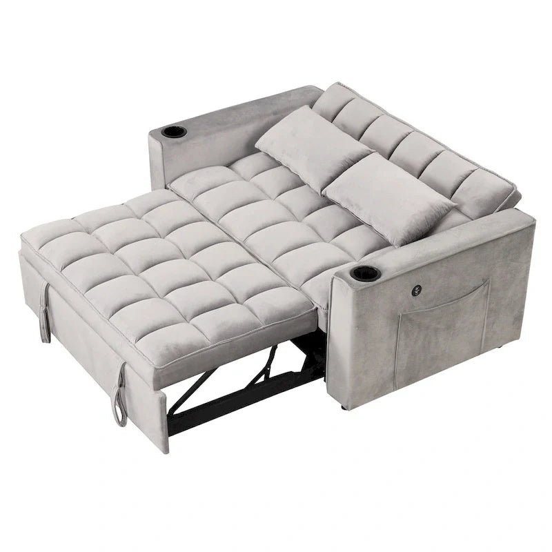 Canapé-lit multifonctionnel Roomfitters 58 4-en-1 avec porte-gobelet et port USB pour salon ou appartements