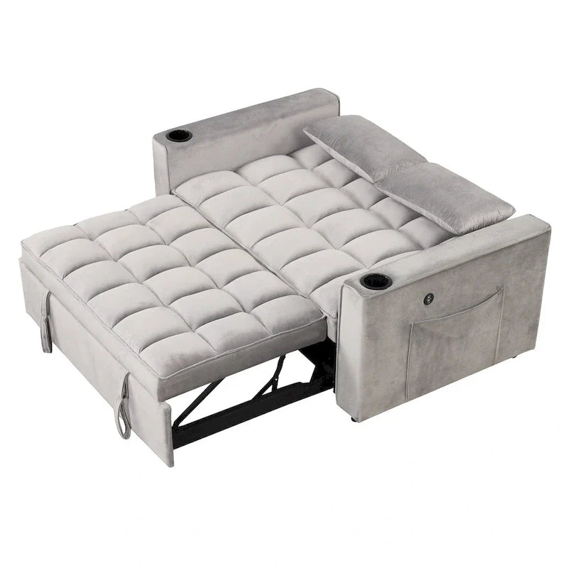 Canapé-lit multifonctionnel Roomfitters 58 4-en-1 avec porte-gobelet et port USB pour salon ou appartements