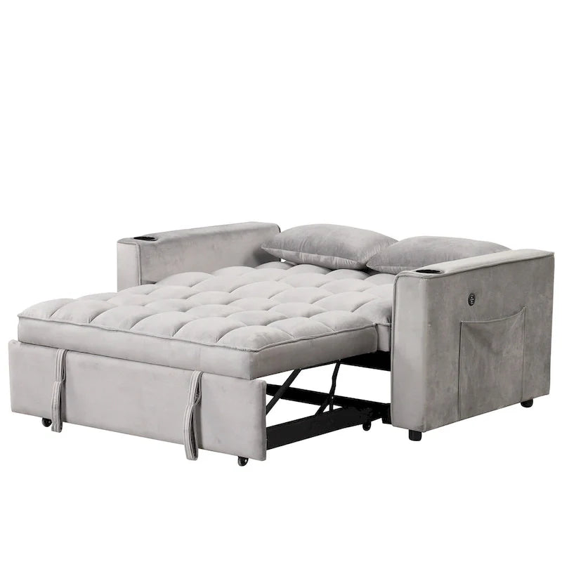 Canapé-lit multifonctionnel Roomfitters 58 4-en-1 avec porte-gobelet et port USB pour salon ou appartements