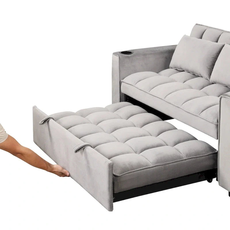 Canapé-lit multifonctionnel Roomfitters 58 4-en-1 avec porte-gobelet et port USB pour salon ou appartements