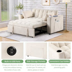 Canapé-lit multifonctionnel Roomfitters 58 4-en-1 avec porte-gobelet et port USB pour salon ou appartements