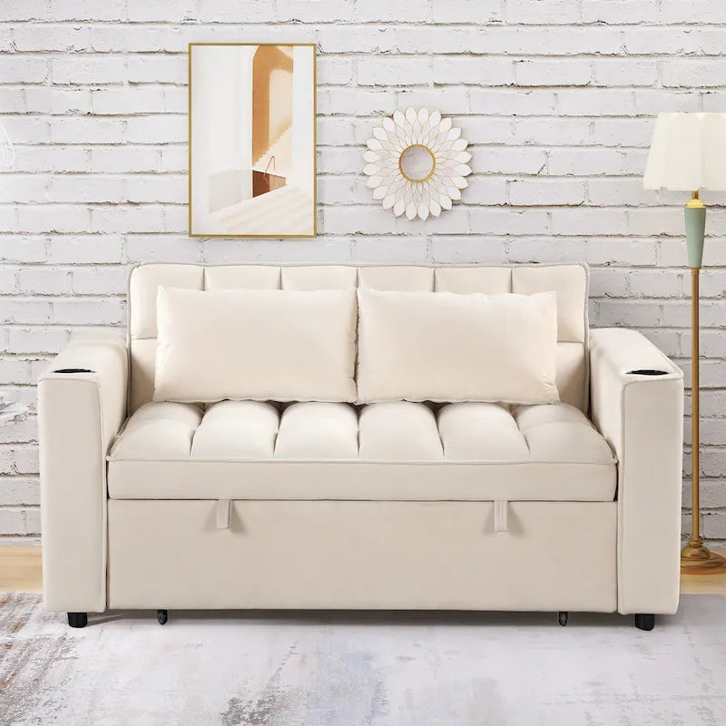 Canapé-lit multifonctionnel Roomfitters 58 4-en-1 avec porte-gobelet et port USB pour salon ou appartements
