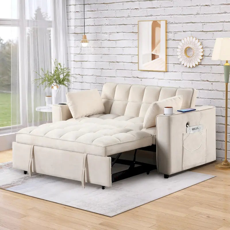 Canapé-lit multifonctionnel Roomfitters 58 4-en-1 avec porte-gobelet et port USB pour salon ou appartements