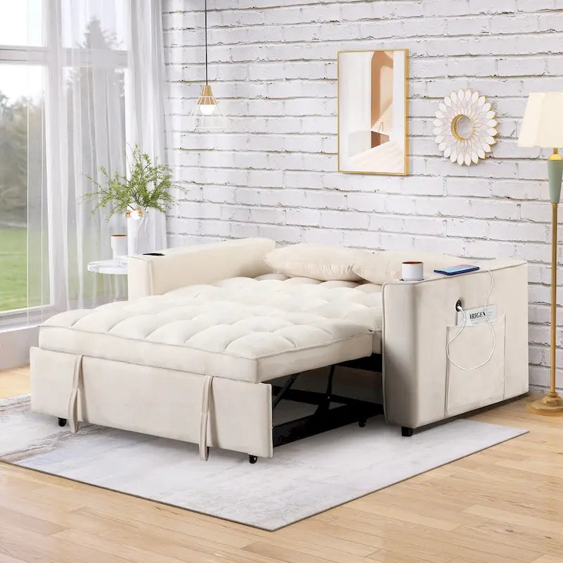 Canapé-lit multifonctionnel Roomfitters 58 4-en-1 avec porte-gobelet et port USB pour salon ou appartements