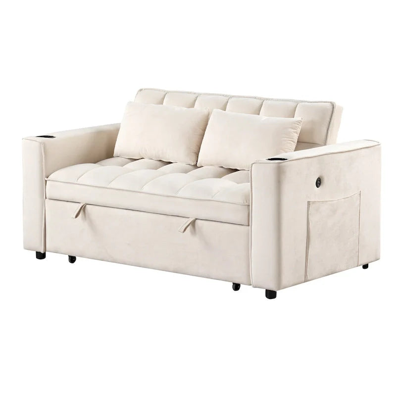Canapé-lit multifonctionnel Roomfitters 58 4-en-1 avec porte-gobelet et port USB pour salon ou appartements