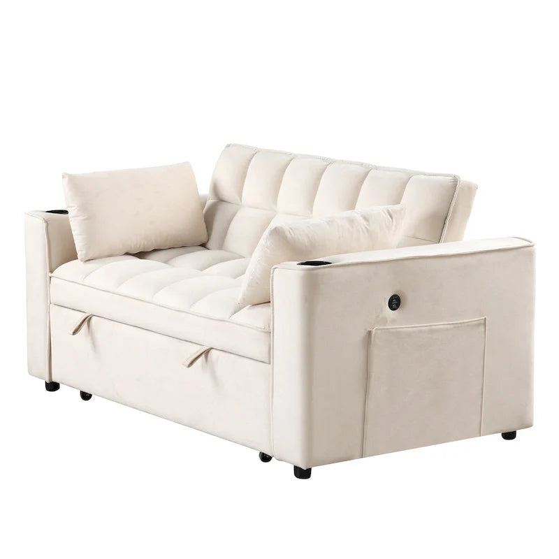 Canapé-lit multifonctionnel Roomfitters 58 4-en-1 avec porte-gobelet et port USB pour salon ou appartements