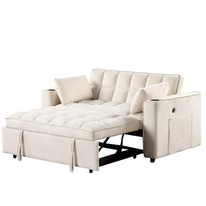 Canapé-lit multifonctionnel Roomfitters 58 4-en-1 avec porte-gobelet et port USB pour salon ou appartements