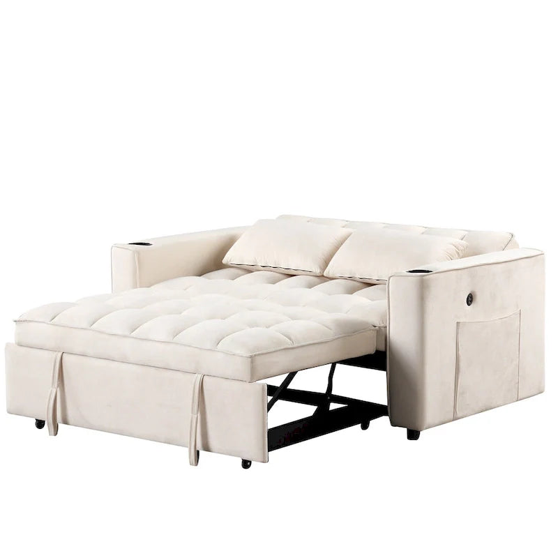 Canapé-lit multifonctionnel Roomfitters 58 4-en-1 avec porte-gobelet et port USB pour salon ou appartements