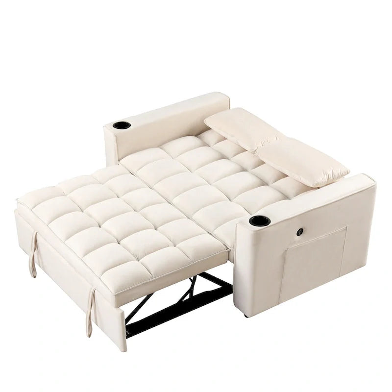 Canapé-lit multifonctionnel Roomfitters 58 4-en-1 avec porte-gobelet et port USB pour salon ou appartements