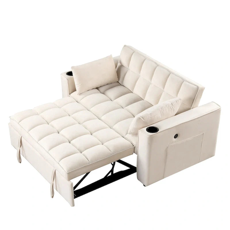 Canapé-lit multifonctionnel Roomfitters 58 4-en-1 avec porte-gobelet et port USB pour salon ou appartements