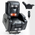 Fauteuil inclinable électrique lève-personne à position infinie avec massage et chaleur, deux ports USB, porte-gobelets, poches latérales, idéal pour les personnes âgées
