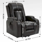 Fauteuil inclinable électrique lève-personne à position infinie avec massage et chaleur, deux ports USB, porte-gobelets, poches latérales, idéal pour les personnes âgées