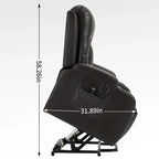 Fauteuil inclinable électrique lève-personne à position infinie avec massage et chaleur, deux ports USB, porte-gobelets, poches latérales, idéal pour les personnes âgées