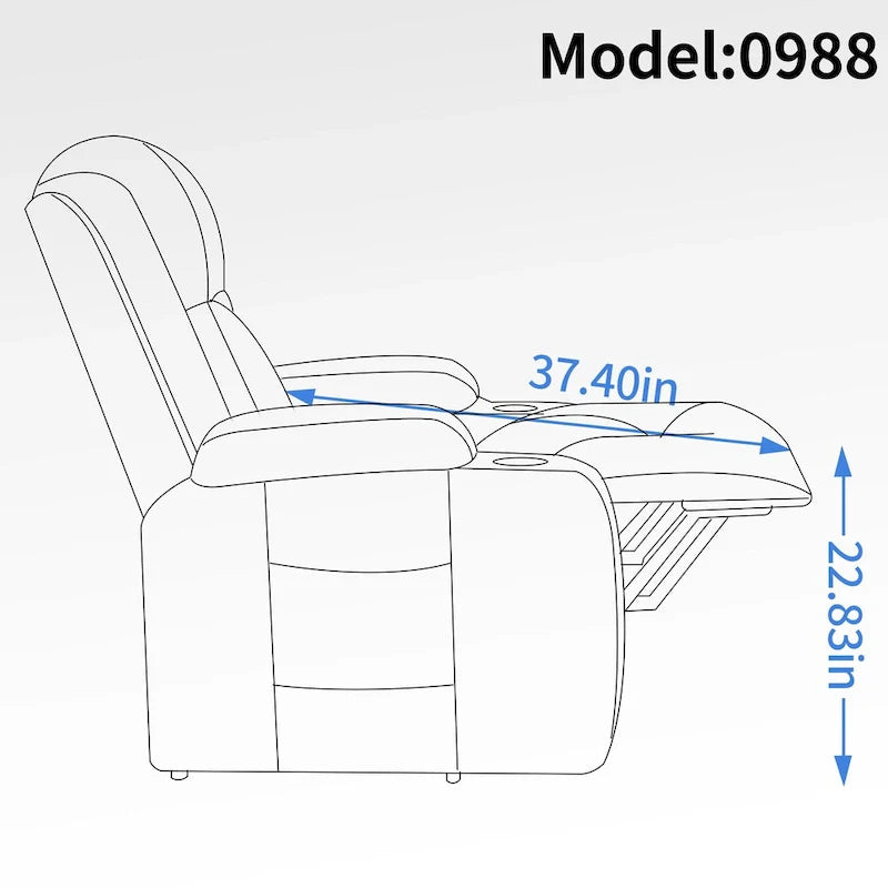 Fauteuil inclinable électrique lève-personne à position infinie avec massage et chaleur, deux ports USB, porte-gobelets, poches latérales, idéal pour les personnes âgées