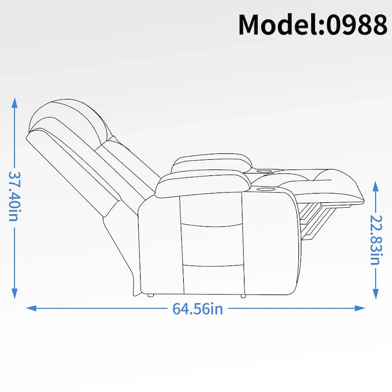 Fauteuil inclinable électrique lève-personne à position infinie avec massage et chaleur, deux ports USB, porte-gobelets, poches latérales, idéal pour les personnes âgées