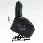 Fauteuil inclinable électrique lève-personne à position infinie avec massage et chaleur, deux ports USB, porte-gobelets, poches latérales, idéal pour les personnes âgées