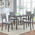 Ensemble de salle à manger moderne 5 pièces avec table rectangulaire hauteur comptoir et 4 chaises rembourrées