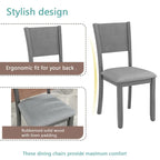 Ensemble de salle à manger moderne 5 pièces avec table rectangulaire hauteur comptoir et 4 chaises rembourrées