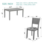 Ensemble de salle à manger moderne 5 pièces avec table rectangulaire hauteur comptoir et 4 chaises rembourrées