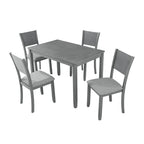 Ensemble de salle à manger moderne 5 pièces avec table rectangulaire hauteur comptoir et 4 chaises rembourrées
