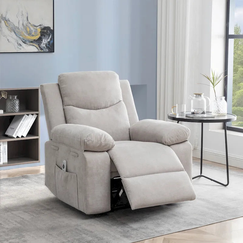 Fauteuil inclinable électrique avec massage et chauffage réglables