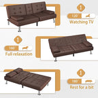 Canapé Futon Convertible Homall avec Porte-gobelets et Oreillers