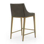 Tabouret de comptoir contemporain Modrest Fairview gris et laiton