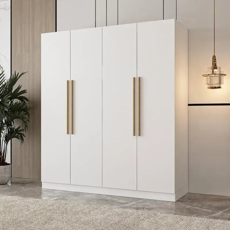 Armoire moderne autoportante en bois massif avec étagères de rangement