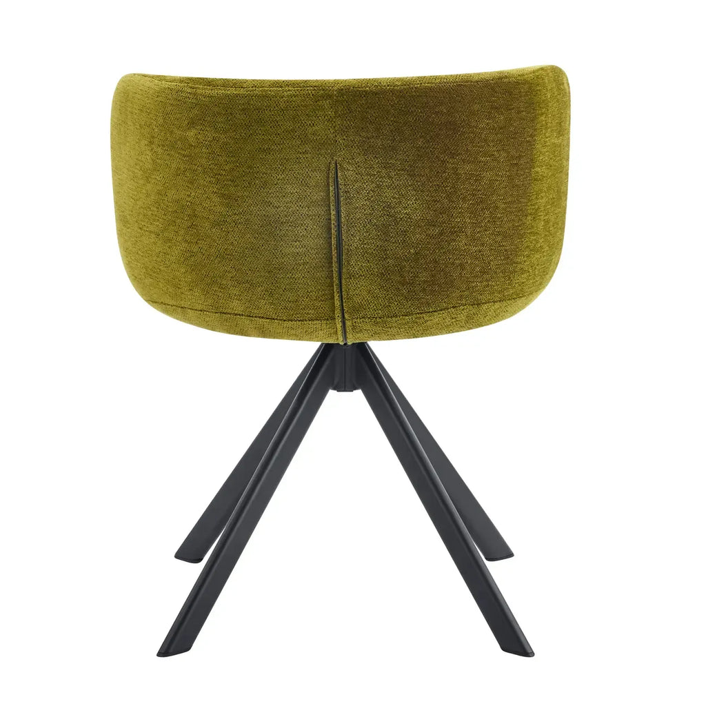 Lot de 2 chaises de salle à manger pivotantes modernes en tissu à dossier bas