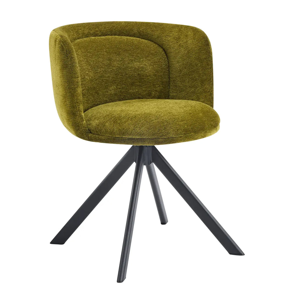 Lot de 2 chaises de salle à manger pivotantes modernes en tissu à dossier bas