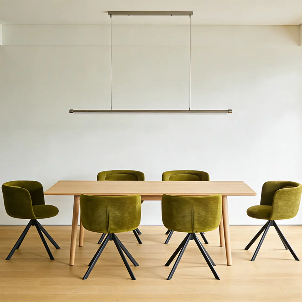 Lot de 2 chaises de salle à manger pivotantes modernes en tissu à dossier bas