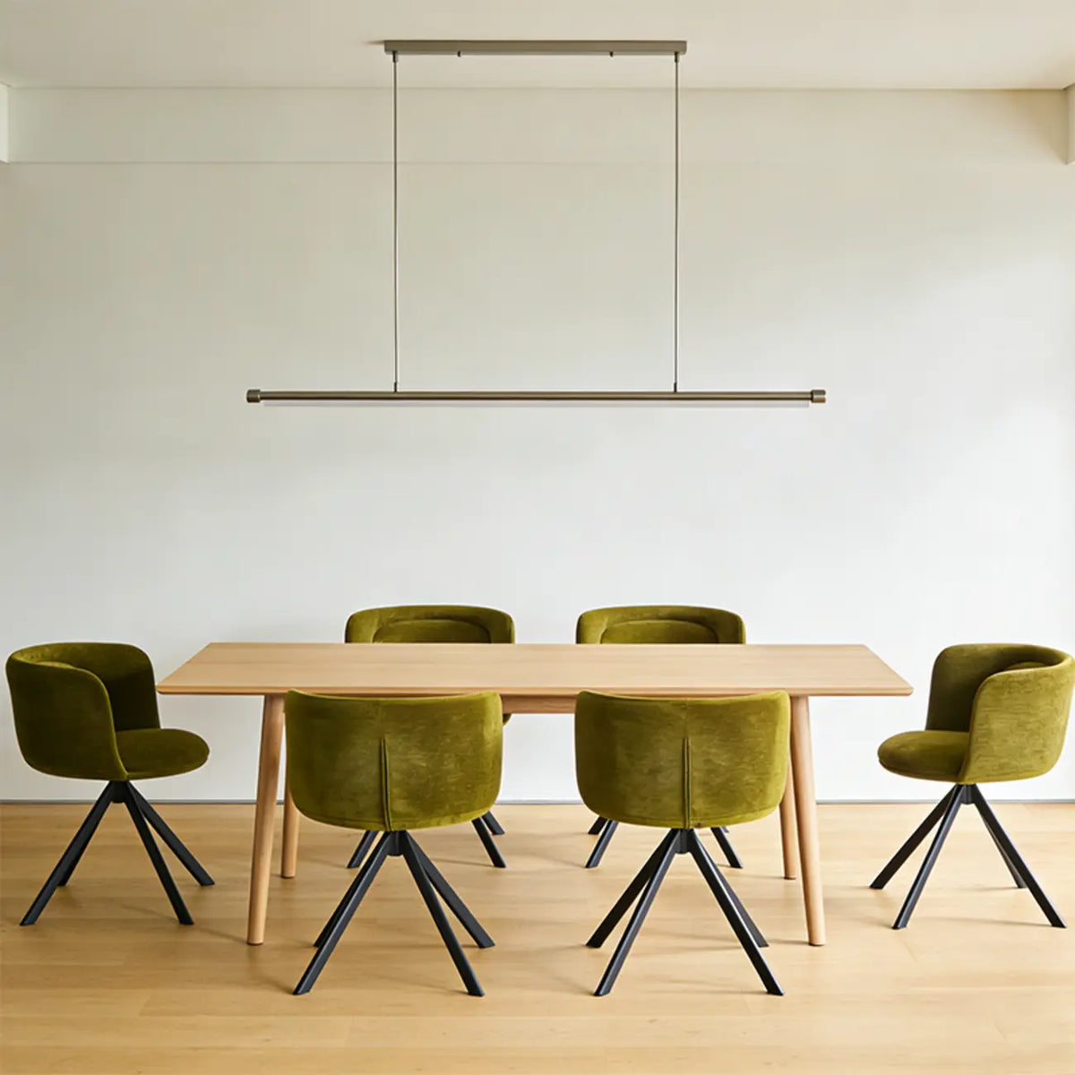 Lot de 2 chaises de salle à manger pivotantes modernes en tissu à dossier bas