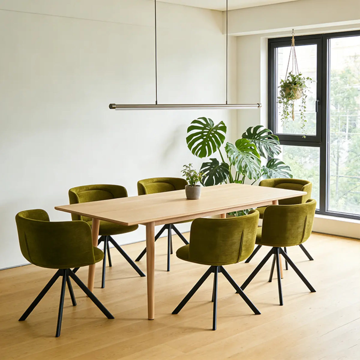 Lot de 2 chaises de salle à manger pivotantes modernes en tissu à dossier bas