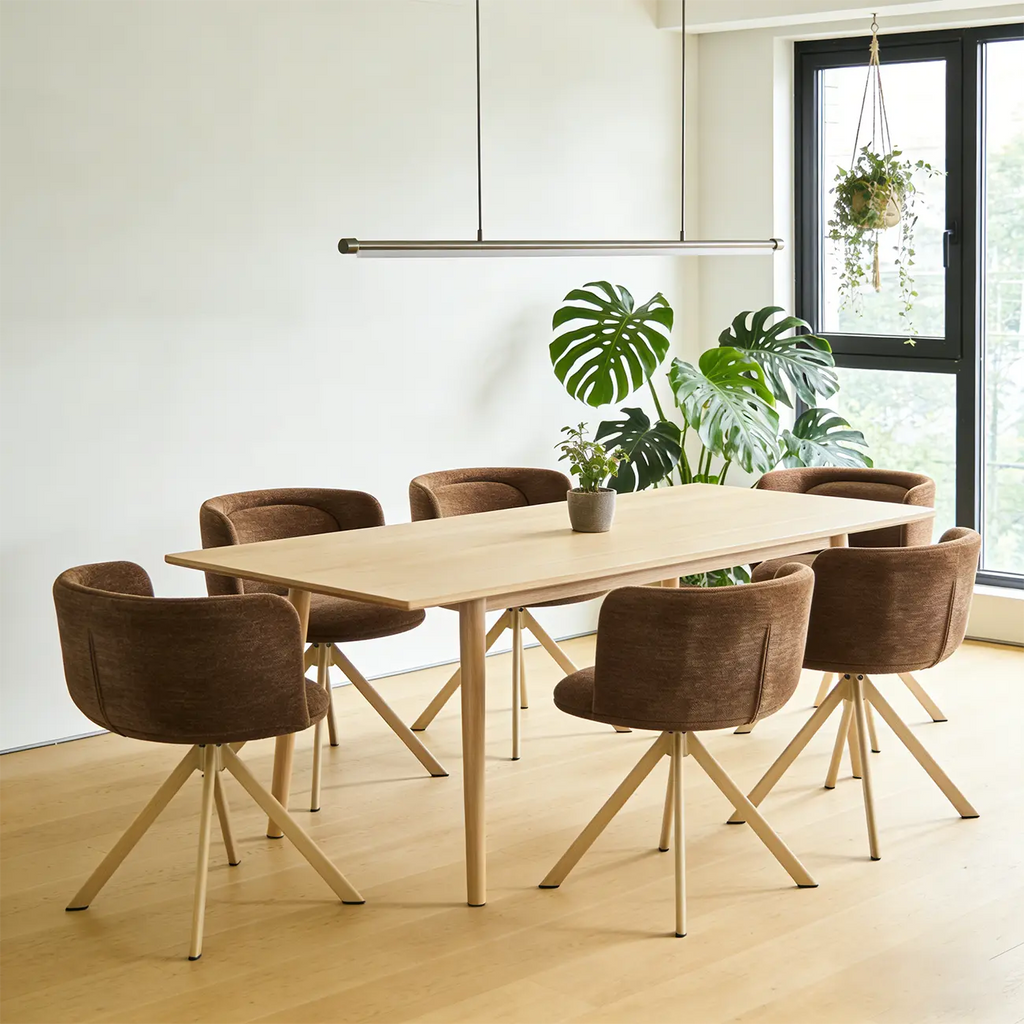 Lot de 2 chaises de salle à manger pivotantes modernes en tissu à dossier bas