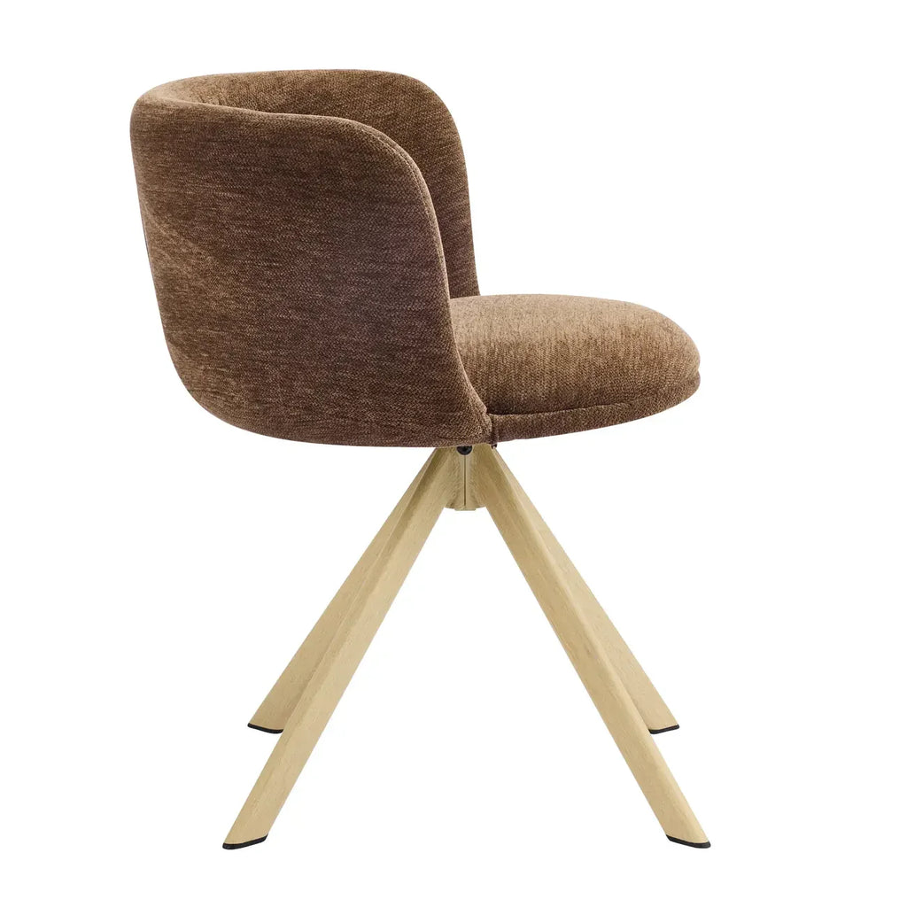 Lot de 2 chaises de salle à manger pivotantes modernes en tissu à dossier bas