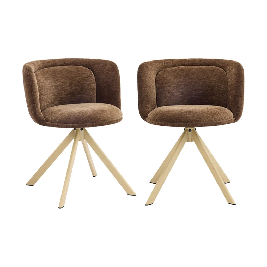 Lot de 2 chaises de salle à manger pivotantes modernes en tissu à dossier bas